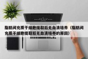 脂肪间充质干细胞提取后无血清培养（脂肪间充质干细胞提取后无血清培养的原因）