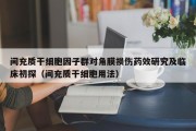间充质干细胞因子群对角膜损伤药效研究及临床初探（间充质干细胞用法）