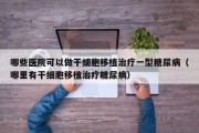 哪些医院可以做干细胞移植治疗一型糖尿病（哪里有干细胞移植治疗糖尿病）
