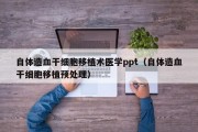 自体造血干细胞移植术医学ppt（自体造血干细胞移植预处理）